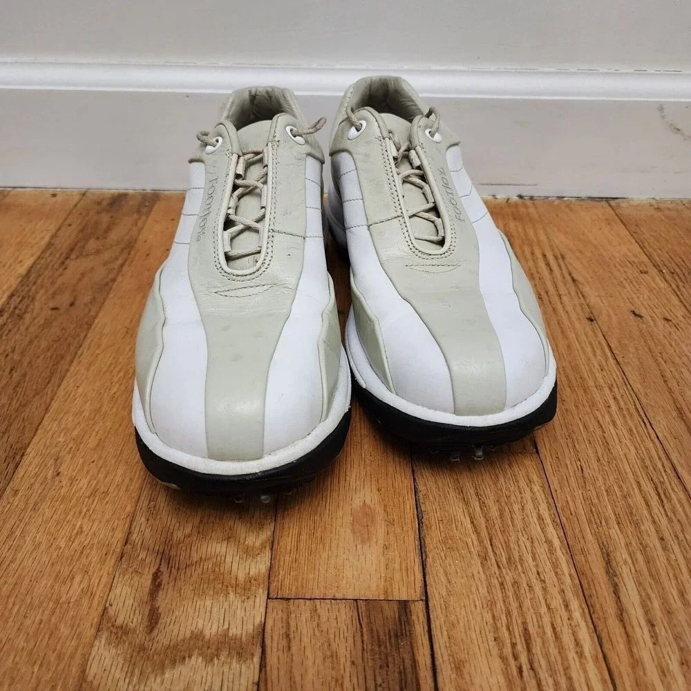 FootJoy Contour Series Womens Size 7 M Golf Shoes Oxfords Leather White/Beige